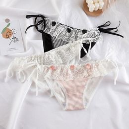 Las bragas llegaron 6 unids/lote calzoncillos de algodón para niñas ropa interior suave de encaje para estudiantes calzoncillos de lencería