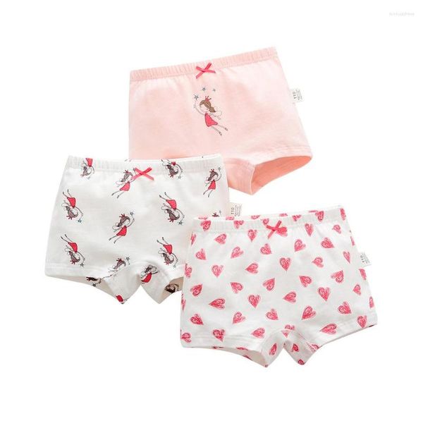 Culottes Sous-vêtement fille Triangle Pur coton Boxer Shorts d'été Style occidental Rouge Enfant Mignon