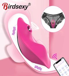 Slipje Onzichtbare Zuigen Vibrator voor Vrouwen Clitoris Stimulatie APP Bluetooth Draadloze Controle Tepel Adult Sex Toys1918379