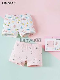 Culottes LJMOFA Nouveau 2pcs Filles Culottes Enfants Princesse Coton Sous-Vêtements Enfant Boxer Mémoires Qualité Doux Mémoires Mignon Dessin Animé Shorts B155 x0802