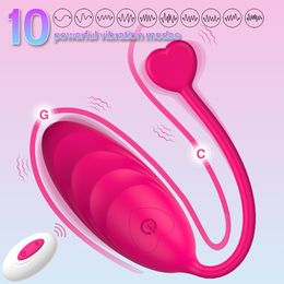 Pantidas Vibrador 10 Modos Deseables Juguetes de sexo de huevo vibrante para mujeres Control remoto inalámbrico G Masajería de manchas