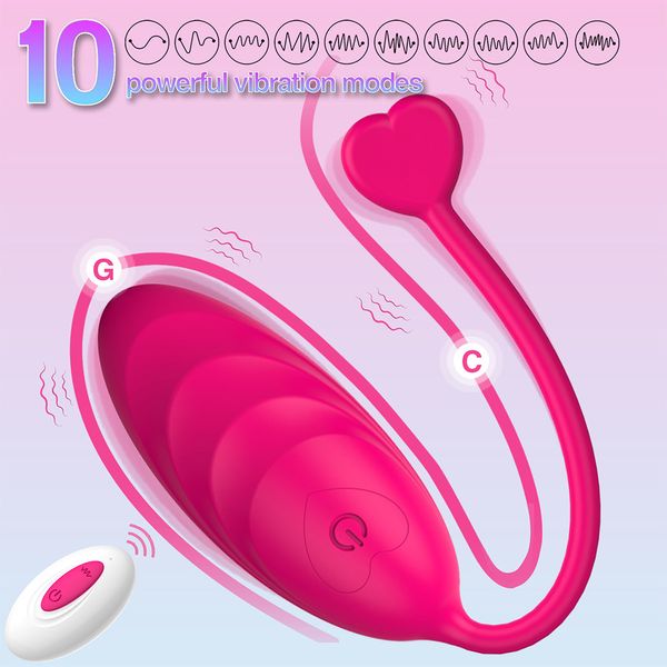 Vibratrice de culotte 10 modes portables vibrants de sexe d'oeuf pour les femmes télécommande sans fil g masseur