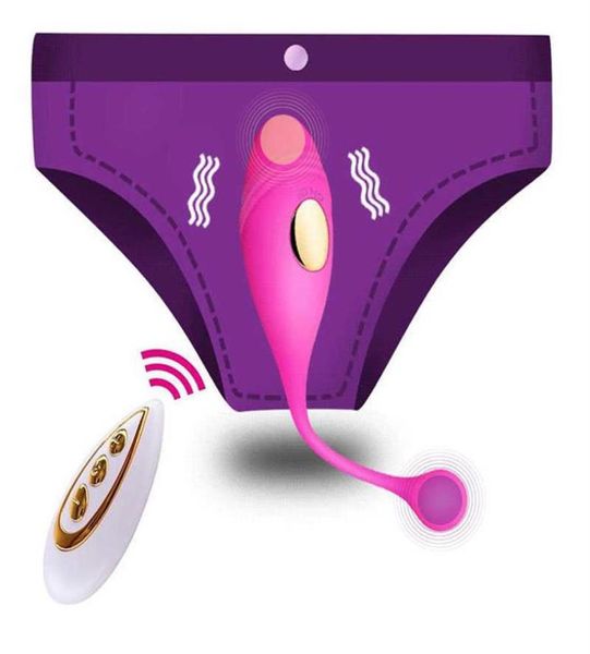 Culotte sans fil télécommande vibrateur contrôle vibrant oeuf portable gode G Spot Clitoris stimulateur Anal vagin jouet pour femmes Q0602239163177