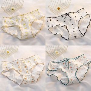 Slipje dames m-xl katoen ondergoed panty mode bloemen comfort briefs midden taille naadloze onderbroek vrouwelijke lingerie