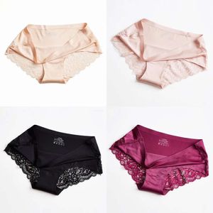 Culotte de femmes sexy des femmes sous-vêtements en dentelle sans couture creux de creux de balises à faible hauteur femelle de la soie