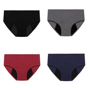 Culotte femmes femmes menstruelles abondantes période de flux de flux élevé de taille élevée sous-vêtements absorbant dame samis sombres