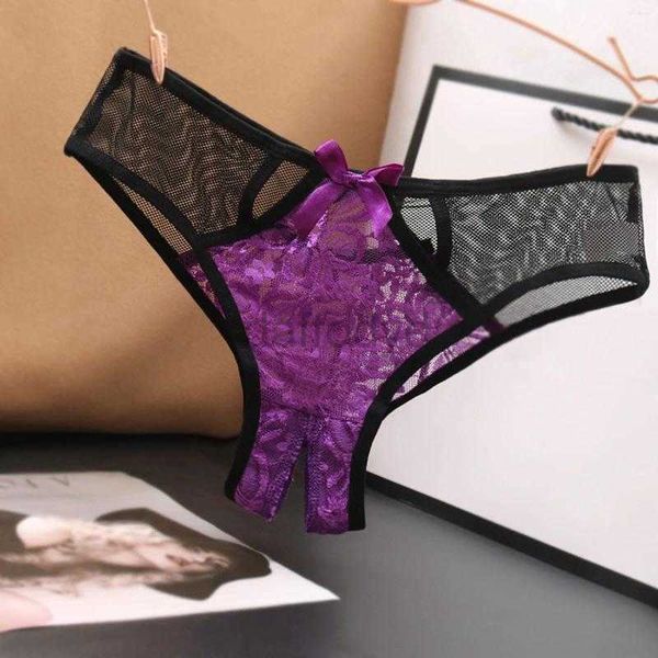 Bragas para mujer Bragas para mujer Encaje floral para dama Mujer Bowknot Tanga Entrepierna Apertura Ropa interior Lencería sexy Mujeres Tentación G-Strings ldd240311