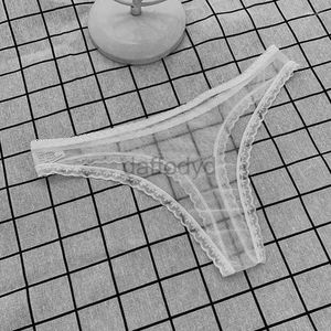 We.Fine 1-2 pièces Sexy dentelle transparente string taille basse femmes voir à travers l'entrejambe maille bas sans couture T-pantalon sous-vêtements ldd240311