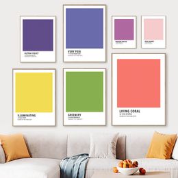 Pantone kleur geïnspireerd zeer peri groene grijze muurkunst canvas schilderen Noordse poster en afdrukfoto's voor woonkamer decor 220507