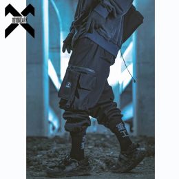 Pants 11 BYBB'S DARK – pantalon Cargo pour hommes, fonction jogging, Techwear Hip Hop, multi-poches, pantalon tactique ample, noir, Streetwear