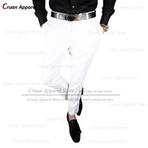 Broek (20 kleuren) 2022 Klassieke stijlvolle witte mannen pak broeken nieuw
