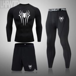 Pantalon 2021 Nouvel hommes MMA Compression Spartan Set Tshirt Tshirt Vêtements à manches serrées Pantalons pour hommes Fiess Bodybuild ing