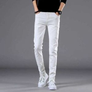 Pantalon 2022 Nouveaux hommes Stretch Skinny Jeans Fashion Casual Slim Fit Denim Pantalon blanc Pantal