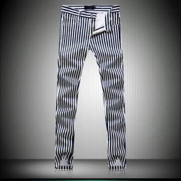 Pantalon 2022 Spring Autumn College Style Unimaux Stripes Pantalons imprimés Men décontracté rayures minces Pantalons Men Pantal