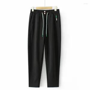 Pantalon 2023 Automne Vêtements Femmes Grande Taille Harem Lâche Décontracté Cordon Double Boutons Étiquette Tricot Bas Courbe