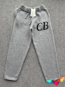 Pantalon 2023 gris détendue Cole Buxton Pantalon Men Femmes Mérino Wool Cotton Cole Buxton CB Pantalon Logo Pantalon de survêtement décontracté lâche