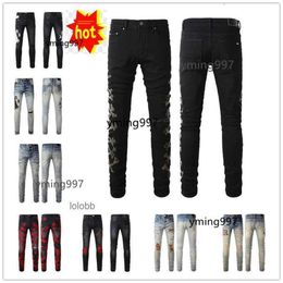 Broek 2023 Nieuwkomers Biker amari amirl amirlies Man am amis imiri Jean amiiri Heren Luxe Designer COOLGUY Denim Jeans Gaten Broek Clo F6B5