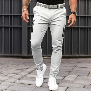 Pants 2023 nouveaux hommes mode Hip Hop Double fermeture éclair pantalon quatre saisons pur coton décontracté pantalons de sport pantalons de rue de haute qualité Straig