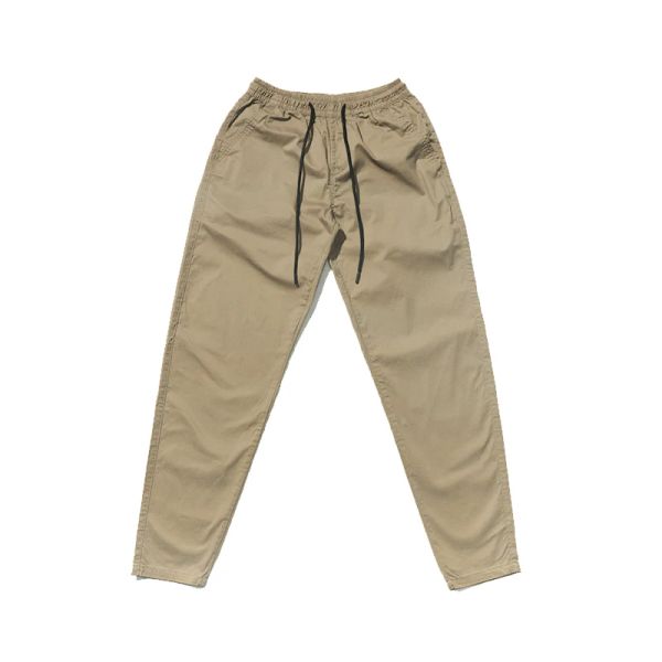 Pantalon 2023 Printemps Coton Coton Spandex Taon élastique Hip Hop Khaki Khaki Mens Pantalon avec tirage de tirage