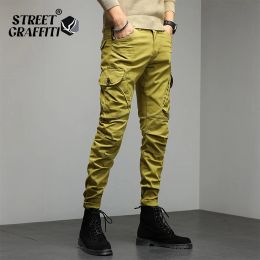 Pantalon 2023 hiver hommes coton décontracté Cargo chaud croix Joggers pantalons de survêtement hommes automne mode élastique pantalons Tipo Cargo pantalon hommes