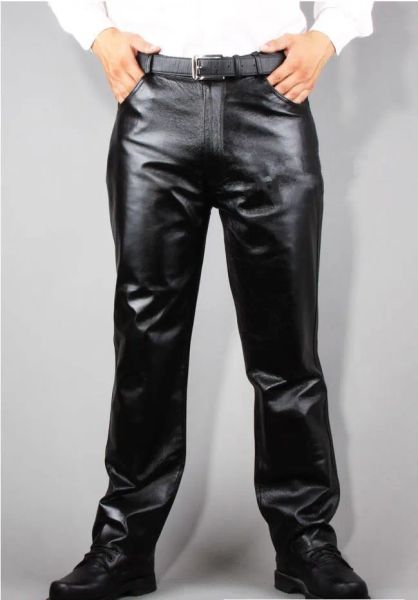 Pantalons 3040 2021 Vente chaude Fashion masculine Pantalon en cuir authentique pantalon slim pantalon moto locomotive Leahter pantalon, livraison gratuite