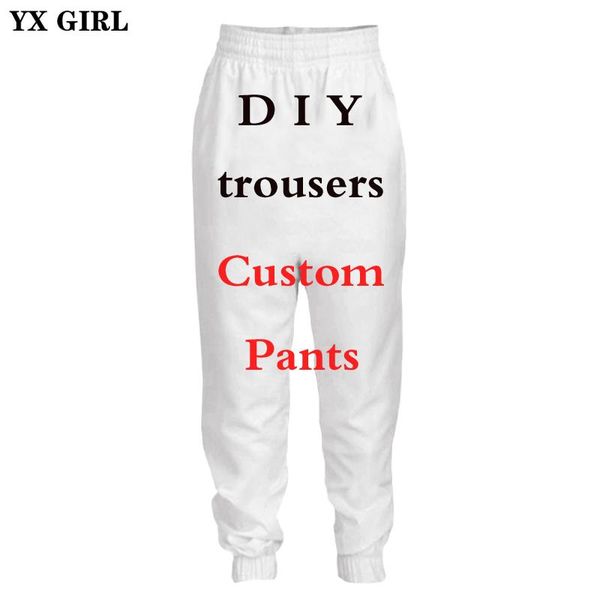 Pantalones con estampado 3D DIY, diseño personalizado, pantalones para hombres y mujeres, pantalones joggers de Hip Hop, envío directo, mayoristas, proveedores para Drop Shipper