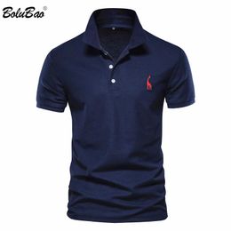 Pantalon Bolubao Brand Polo Mens Mens Casual Deer broderie Coton Polo Men Hommes à manches courtes Polo Fashion haute quantité Mâle