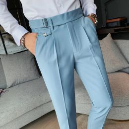 Pantalon British Style Business Formel Wear Suit Pant Men Vêtements Simple Slim Fit Casual Office Pants Pantalones hombre 36