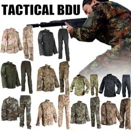 Broek camouflage tactisch uniform bdu set militair leger gevechts shirt broek suit beveiliging swat airsoft paintball camo jachtkleding