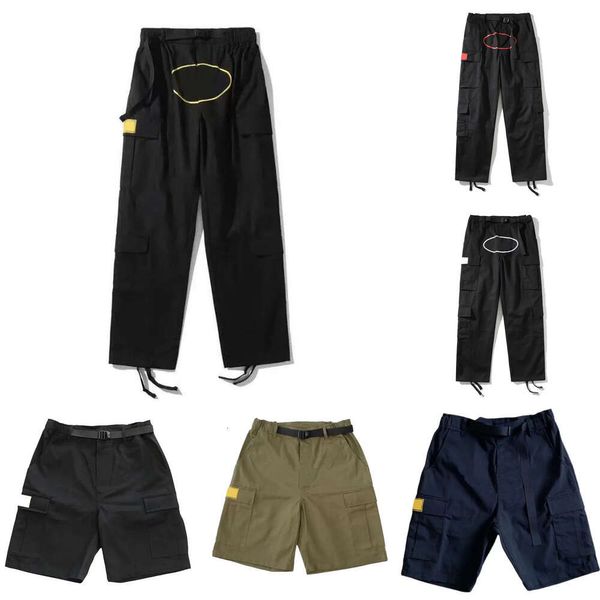 Pants Cargo Hommes Streetwear Hip Hop imprimé pantalon décontracté militaire rétro multi-poches droite ample salopette bouton mouche Couple jambe droite pantalon d'entraînement 253