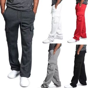 Pantalones pantalones de carga hombres multipoceta de high street retro deportes casuales sueltos rectas rectas pantalones de talla de talla joggando ropa ropa