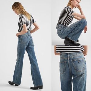 Broeken Casual aankomsten Hoge taille Straat Jeans met rechte pijpen Dames Designerkleding