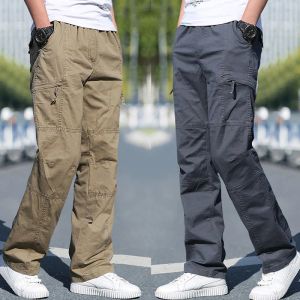 Broek Casual Katoenen Werkbroek Mannen Mode Zakken Cargo Broek Lente Herfst Nieuwe Sport Losse Rechte Broek Broek Mannen 6XL Kleding