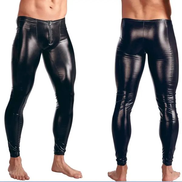 Pantalon cfyh Plus taille des sous-vêtements pour le leggings pour hommes Pantalon de scène sexy lingerie hommes latex faux cuir pvc gay club de danse wear