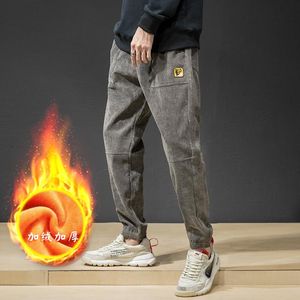 Broeken Corduroy broeken Slanke hiphop heren casual broeken streetwear mode fleece joggers Koreaanse stijl kleding kleding joggingbroek mannelijk