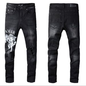 broek designer jeans voor heren jeans Wandelbroek Gescheurd Hiphop High Street Fashion Brand Pantalones Vaqueros Para Hombre Motorborduurwerk Nauwsluitende top