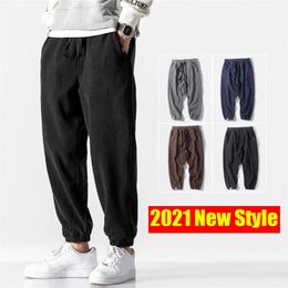 Broek Mode Mannen Harembroek 2021 Lente Warme Fleece Broek Japanse Stijl Outdoor Jogger Sport Mannelijke Losse Broek Pantaloni Da Uomo