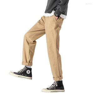 Mode hommes pantalons taille élastique solide surdimensionné hommes Cargo survêtement poche latérale droite décontracté Baggy pantalons longs A74 Style Style