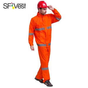 Pantalon fluorescent Orange Safety RAININGEAR HI VIS RAINSITURE PANTAL PANTALA À CABODÉE IMPRÉPLÉE AVEC RABLE