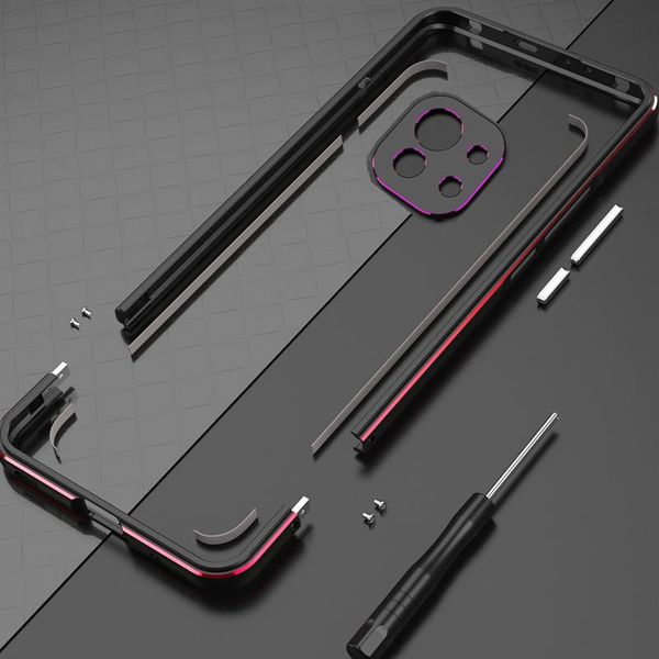 Pantalones para Xiaomi MI 11/11 Pro/ 11 ultra aluminio Marco de metal marco de cubierta delgada Case de teléfono+ Protector Carmera simplemente