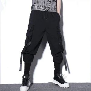 Pantalones Harajuku Fashion Cargo Pants Jogger Men Casual Sports Black Pants Black Men Pockets Cintas Decoración Mens Hip Hop Clothing