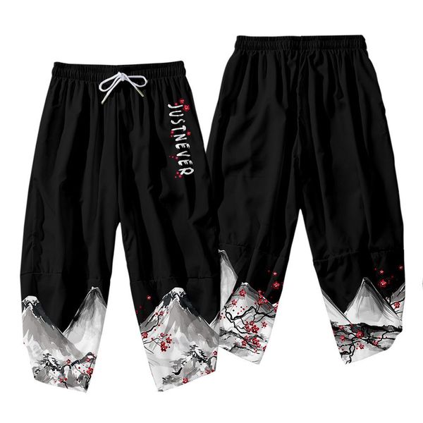 Pantalon harem pantalon hip hop poches de streetwear massides harajuku mode décontracté lâche noir imprimement floral pantalon