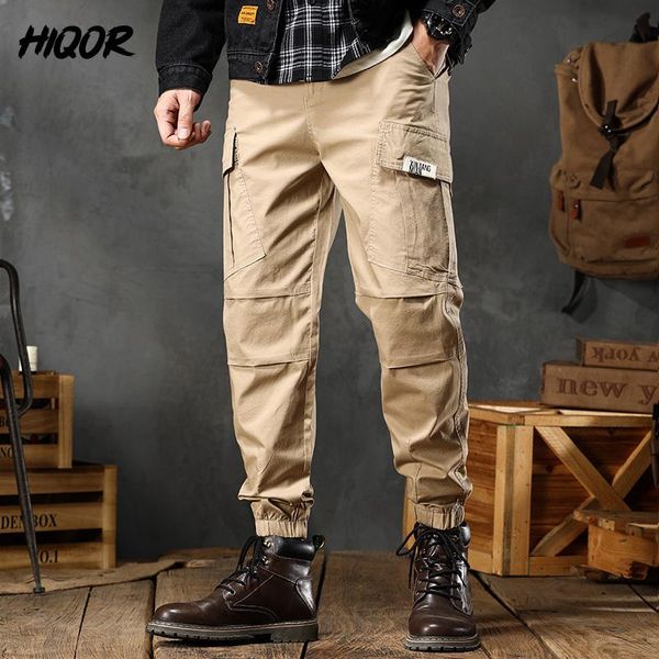 Pants HIQOR pantalon Cargo homme élastique plusieurs poches pantalon homme pantalon extérieur automne Hip Hop Harem Joggers Style Safari pantalon homme