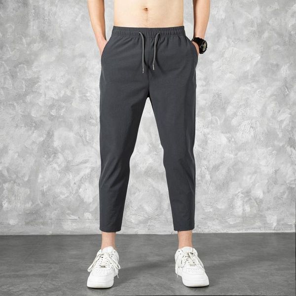 Broek Ijszijde Sneldrogend Casual Broek Man Koreaanse versie Nieuwe losse sport Small Foot 9Point-broek Herentrend in de zomer