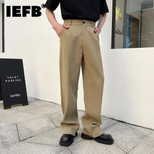 Broek IEFB herenpak broek Koreaanse stijl chique licht flare broek Casual vaste kleur poot split broek herfst nieuwe kleding 9A7772
