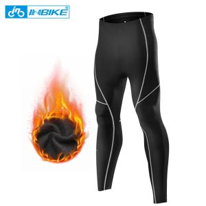 Broek INBIKE compressiebroek voor heren, panty's, winterwarme sportleggings voor hardlopen, traininglegging met zakken, sportkleding