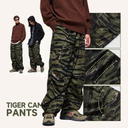 Pantalones inflación clásica camuflaje pantalones de pierna ancha hombres 2023 patrón de tigre de moda pantalones casuales de camuflaje
