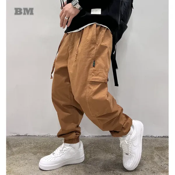 Pantalones ropa informal japonesa pantalones Cargo de moda ropa de hombre Harajuku pantalones de correr casuales sueltos moda coreana pantalones holgados deportivos para hombre
