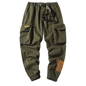 Broek Japanse stijl mode heren jeans hiphop joggerbroek losse pasvorm klassieke grote zak cargobroek heren legergroene militaire broek