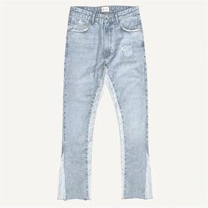 Pantalon jean Vintage point vieilli décontracté grand homme et femme Denim284N